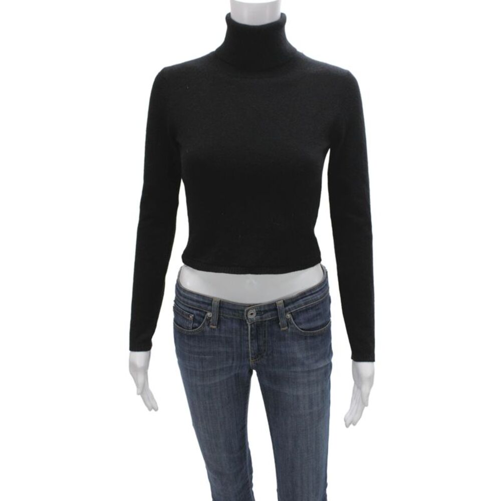 Sutton Studio Women Black 100% Cashmere Turtleneck Pullover Size XS